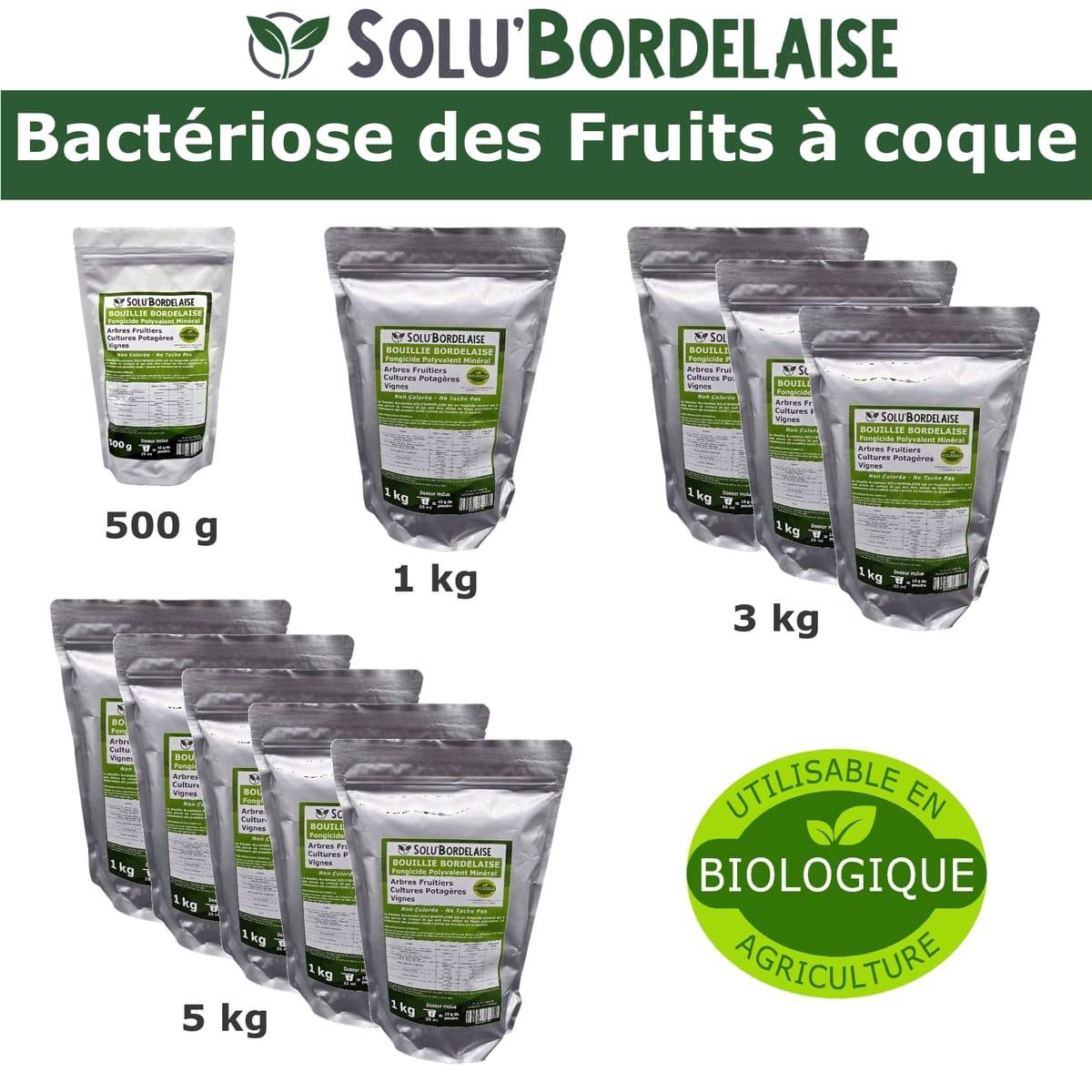 Solu'Bordelaise - 500 g de Bouillie Bordelaise - Bactériose des Fruits à coque - Utilisable Agriculture Biologique -  Sachet Refermable - Image 4