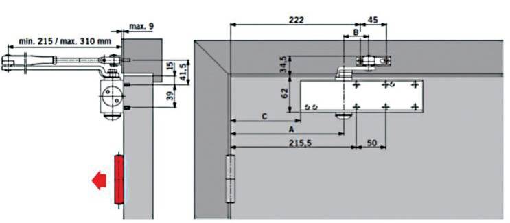 Ferme-porte TS PROFIL - DORMA - bras standard - freinage ouverture - force 2/4 - Blanc - 27112211 - Imagen 2