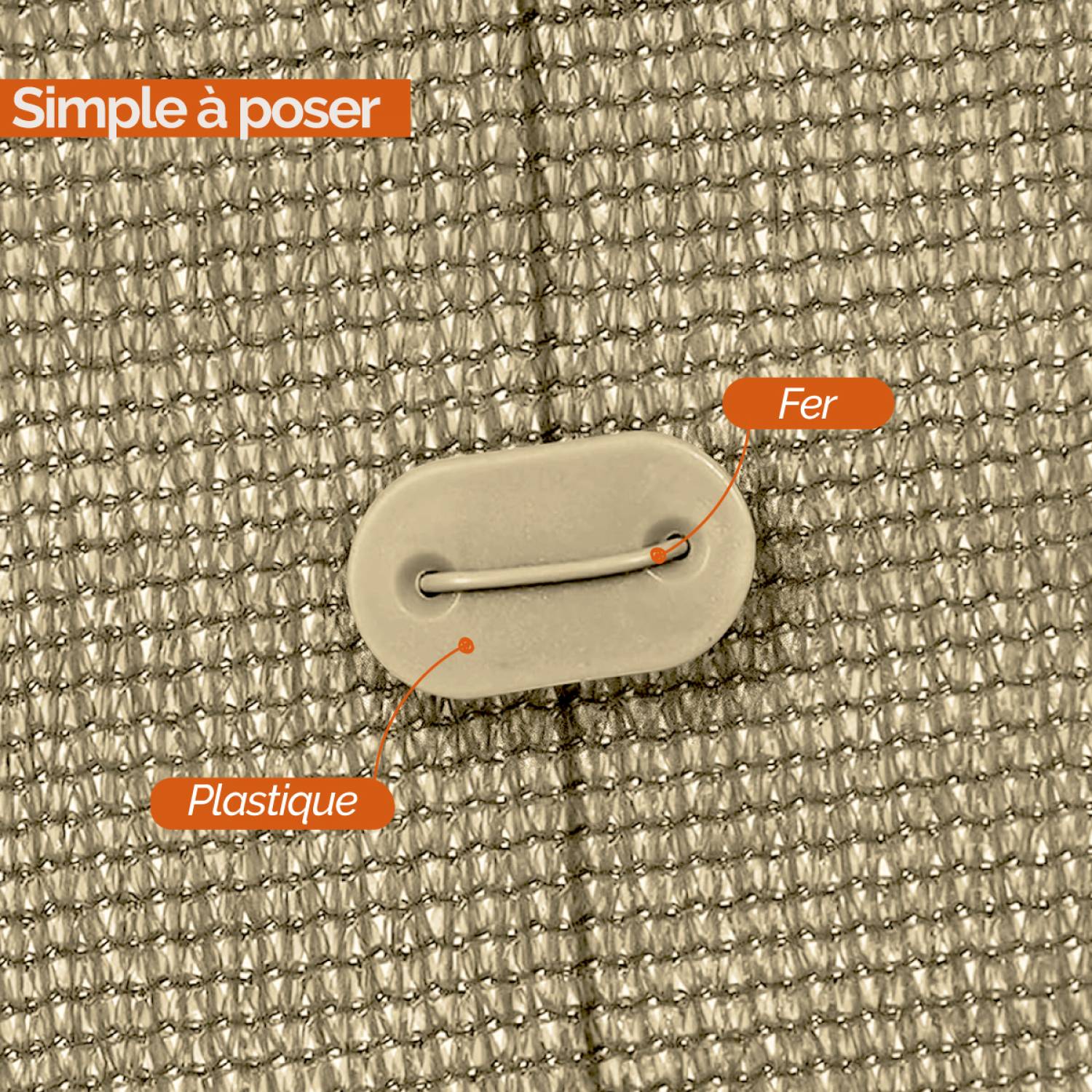 Linxor - Lot de 10 kits de fixation pour brise vue, canisse anti-UV - Beige - Linxor - Imagen 3