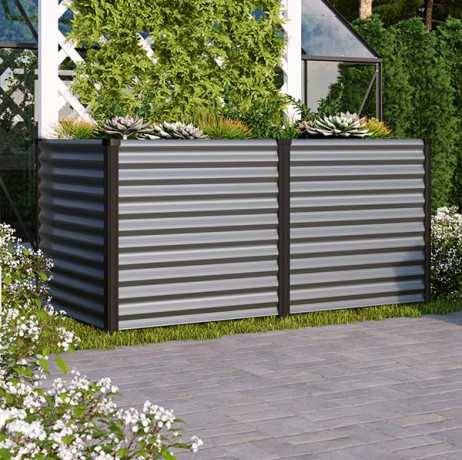 Vitavia - Carré potager Linus 858 – bac de culture Zincalume H 86 cm, Couleur Granit/Noir - Image 3