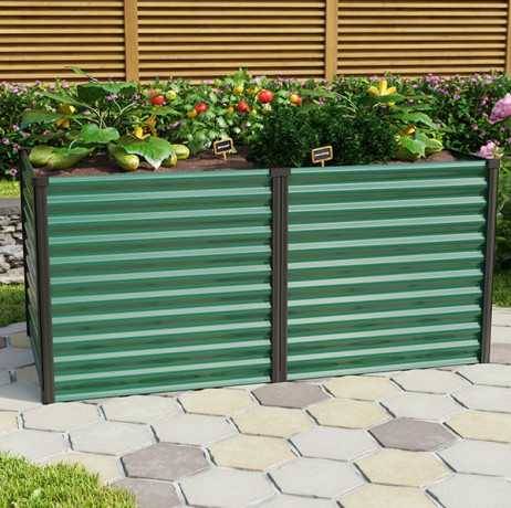 Vitavia - Carré potager Linus 858 – bac de culture Zincalume H 86 cm, Couleur Granit/Noir - Image 7