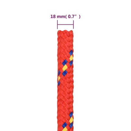 Corde de bateau Rouge 18 mm 25 m Polypropylène Maison Chic - Image 6