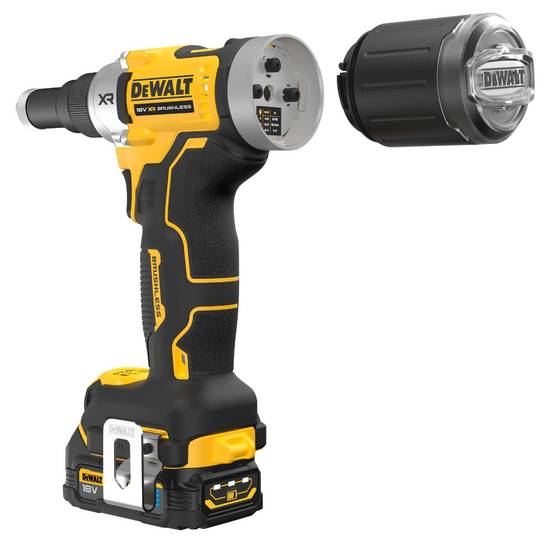 Riveteuse Moteur Brushless XR 18V - 6,4 mm - DEWALT - avec 2 batteries 18V 1.7Ah - chargeur - coffret TSTAK - DCF414E2GT-QW - Image 3