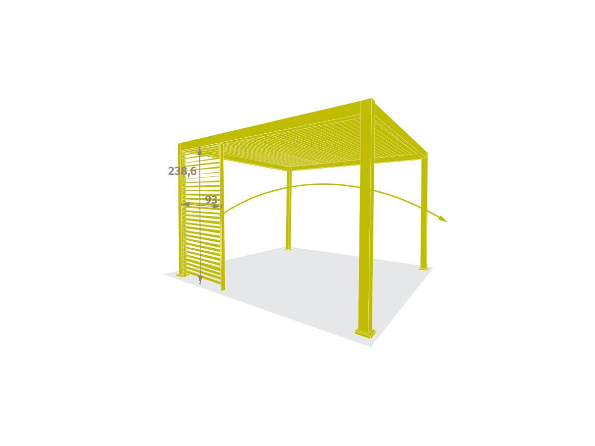 Hesperide - Persienne pour pergola bioclimatique "Evora" en aluminium traité époxy 0,9 x 2,3m Graphite - Hespéride - Imagen 4
