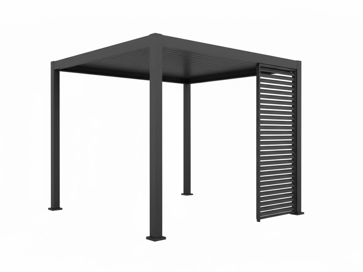 Hesperide - Persienne pour pergola bioclimatique "Evora" en aluminium traité époxy 0,9 x 2,3m Graphite - Hespéride - Imagen 6