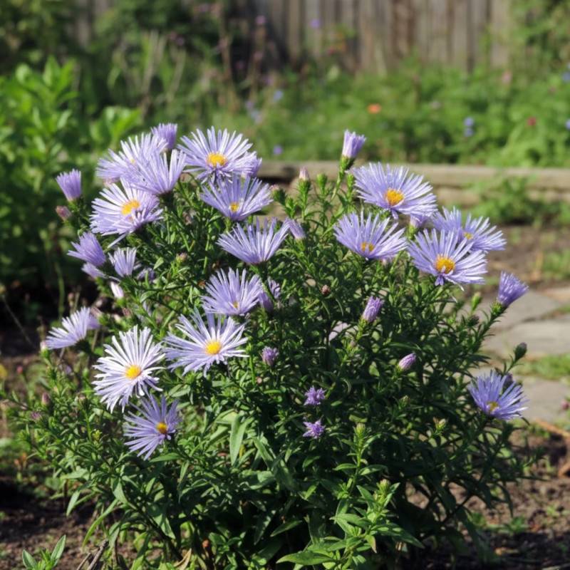 Aster grand d'automne Blue Radiance, Aster Novi-belgii à fleurs Bleue/ - feuillage Caduc - Godet - 5/20 cm - Imagen 1