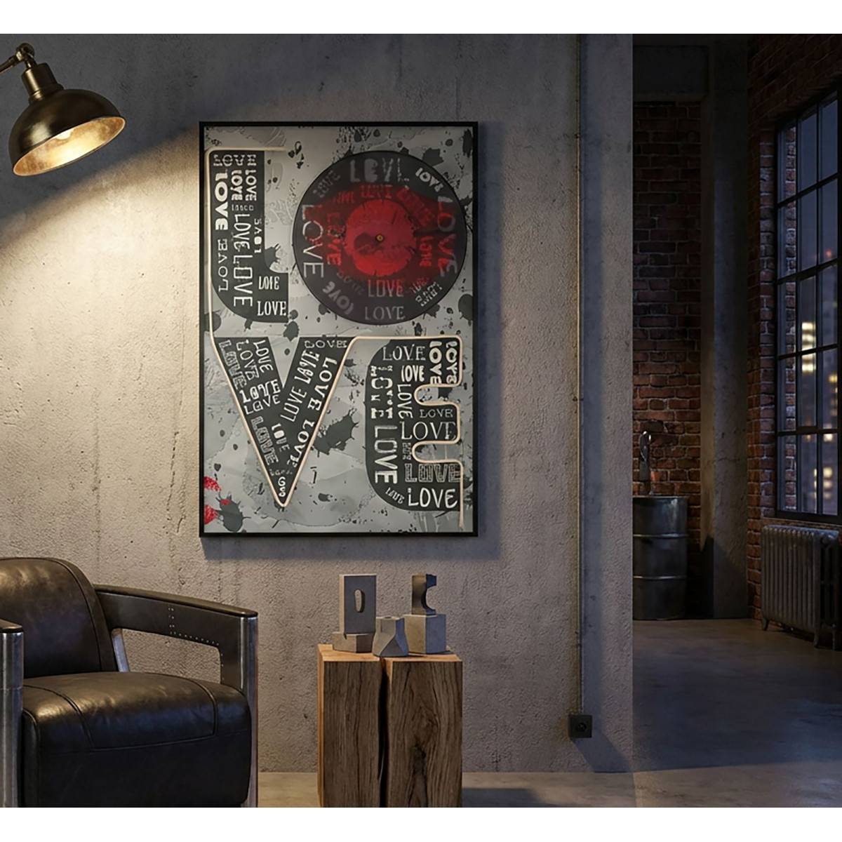 Paris Prix - Tableau Imprimé à LED "Love" 60x90cm Multicolore - Image 8