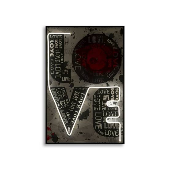 Paris Prix - Tableau Imprimé à LED "Love" 60x90cm Multicolore - Image 2