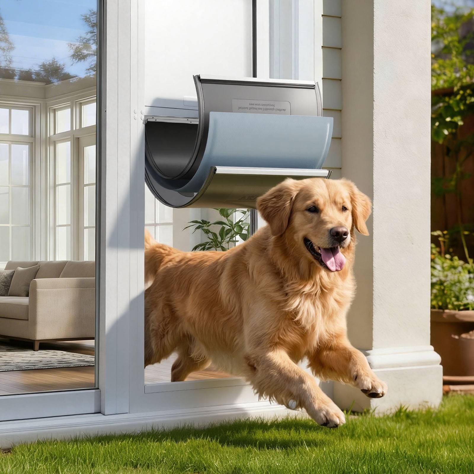 VEVOR Chatière pour Porte en Verre Coulissante pour Chiens Taille XL Rabat Isolé - Image 8