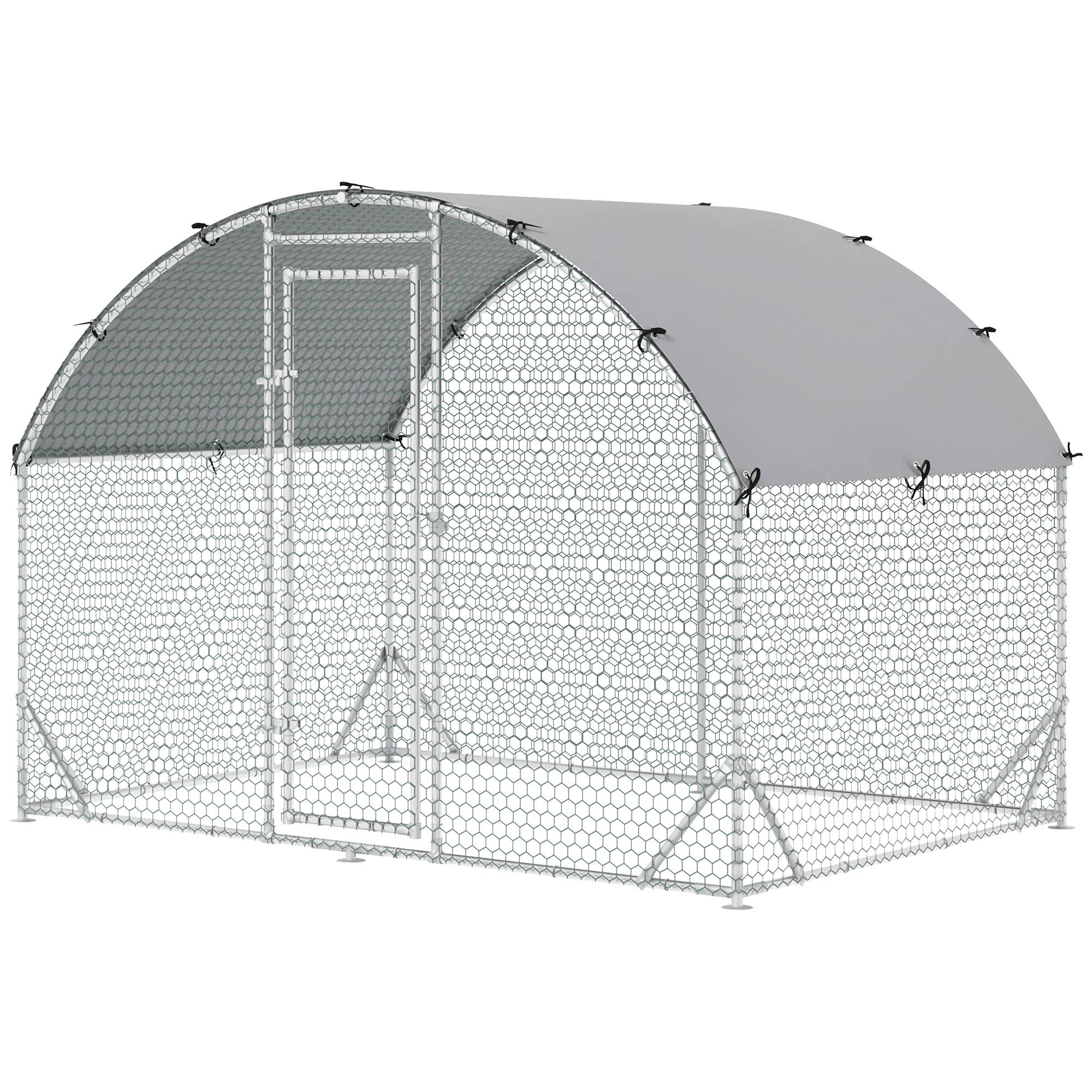 Enclos pour petits animaux, parcours extérieur pour poules, lapins, canards, construction robuste, acier et tissu Oxford - Image 2