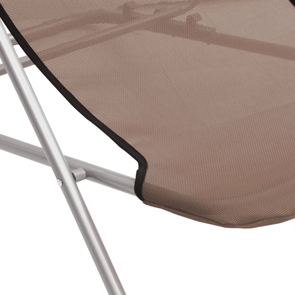 PANGIVO - Chaises de plage pliantes marron textilène et acier enduit de poudre 85 x 58 x 83 cm - PANGIVO - Image 10