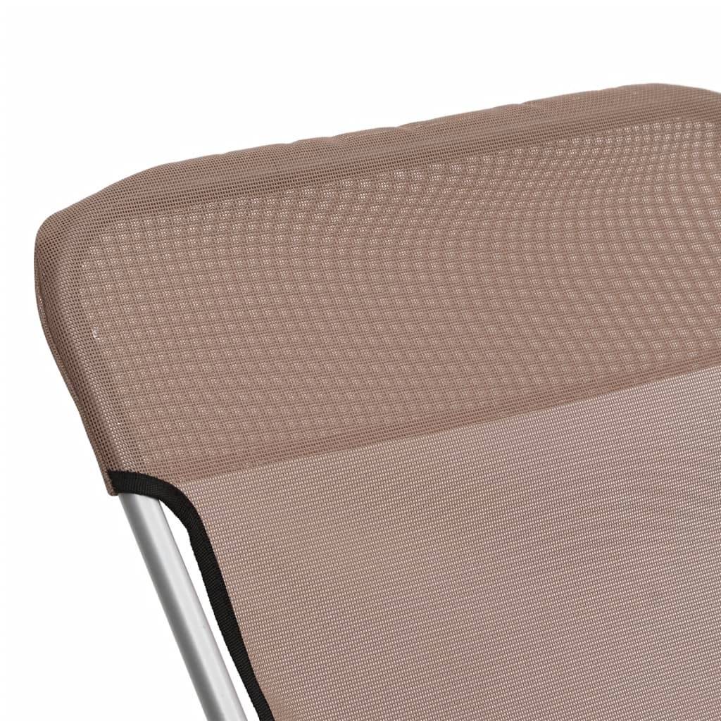 PANGIVO - Chaises de plage pliantes marron textilène et acier enduit de poudre 85 x 58 x 83 cm - PANGIVO - Image 9