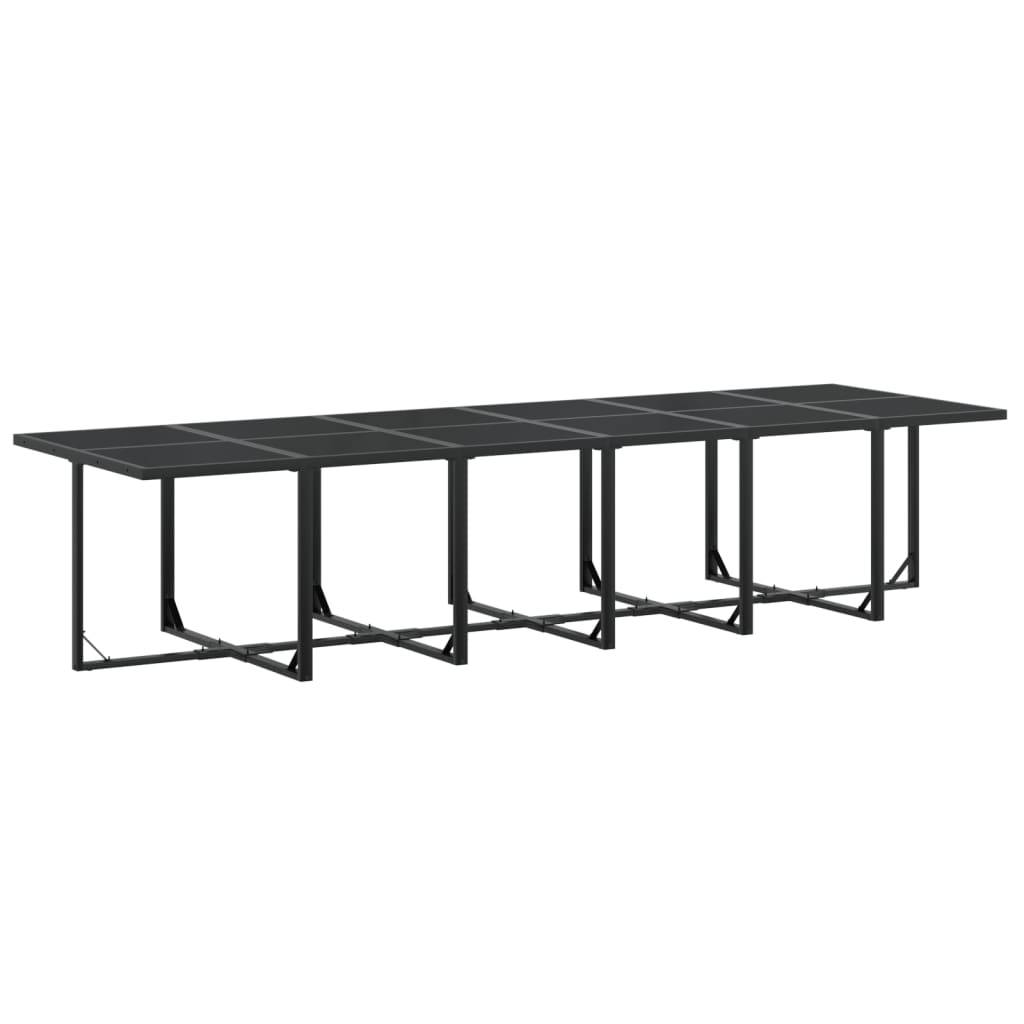Grande Table de Jardin 330cm et 12 Chaises Textilène, Mobilier d'Extérieur Encastrable pour 12 Personnes Noir – ComfortXL Outdoor Living - Image 3