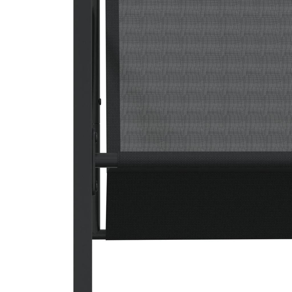 Grande Table de Jardin 330cm et 12 Chaises Textilène, Mobilier d'Extérieur Encastrable pour 12 Personnes Noir – ComfortXL Outdoor Living - Image 6