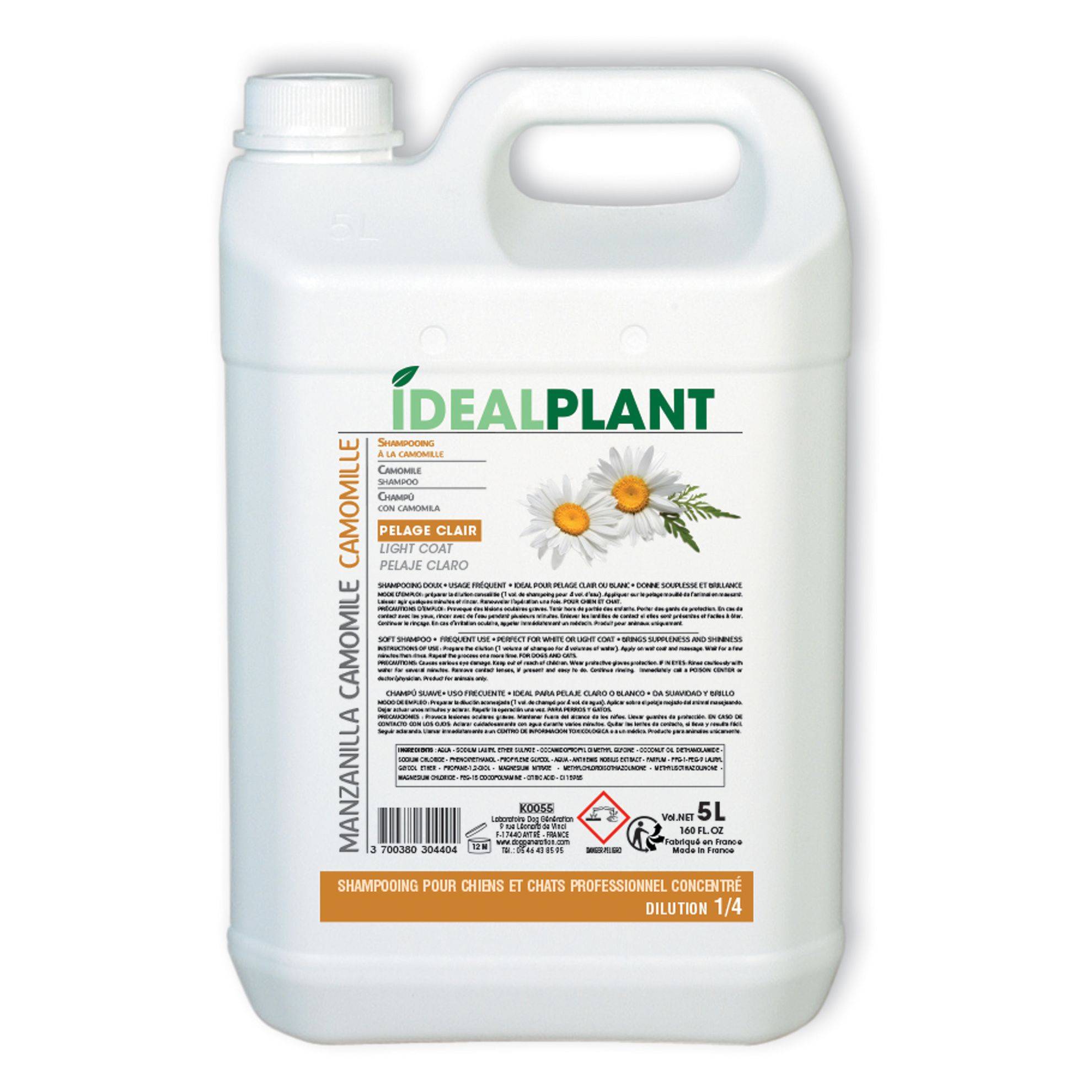 Shampooing IdealPlant doux à la camomille : 5 litres IDEALPLANT