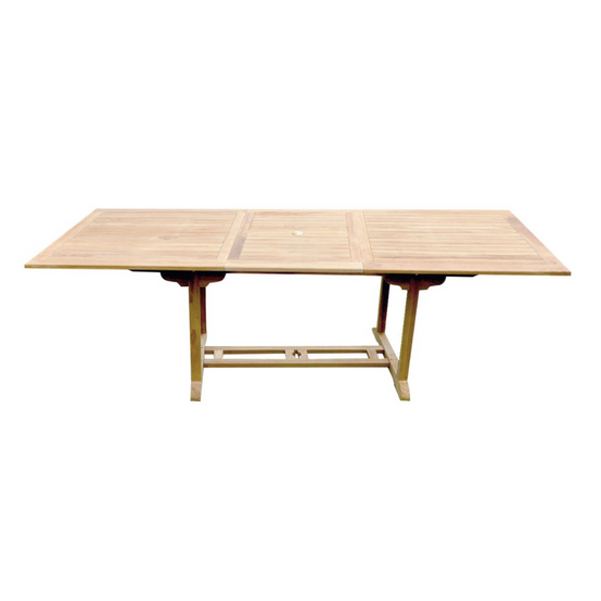 Salon de jardin Teck 10 places Table rectangulaire 6 chaises 2 fauteuils KAJANG - Image 6
