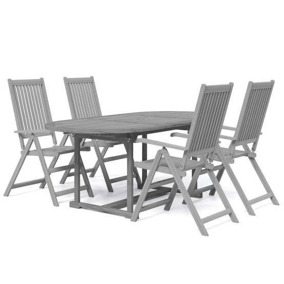 Ensemble de 5 pcs table de jardin avec chaises - mobilier de jardin Bois d'acacia massif-JU2774 - Image 1