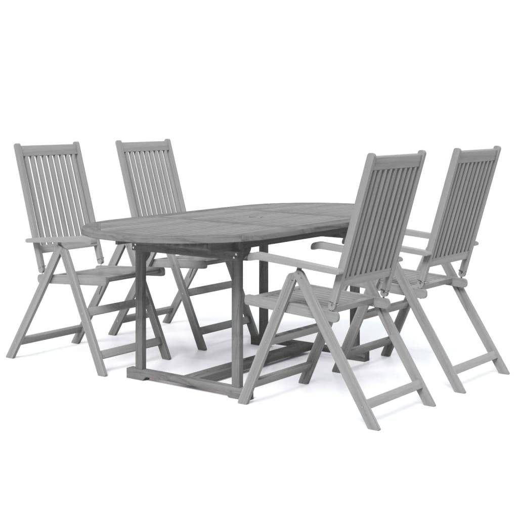 Ensemble de 5 pcs table de jardin avec chaises - mobilier de jardin Bois d'acacia massif-JU2774 - Image 1