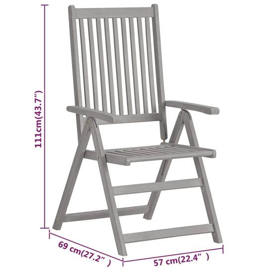 Ensemble de 5 pcs table de jardin avec chaises - mobilier de jardin Bois d'acacia massif-JU2774 - Image 10