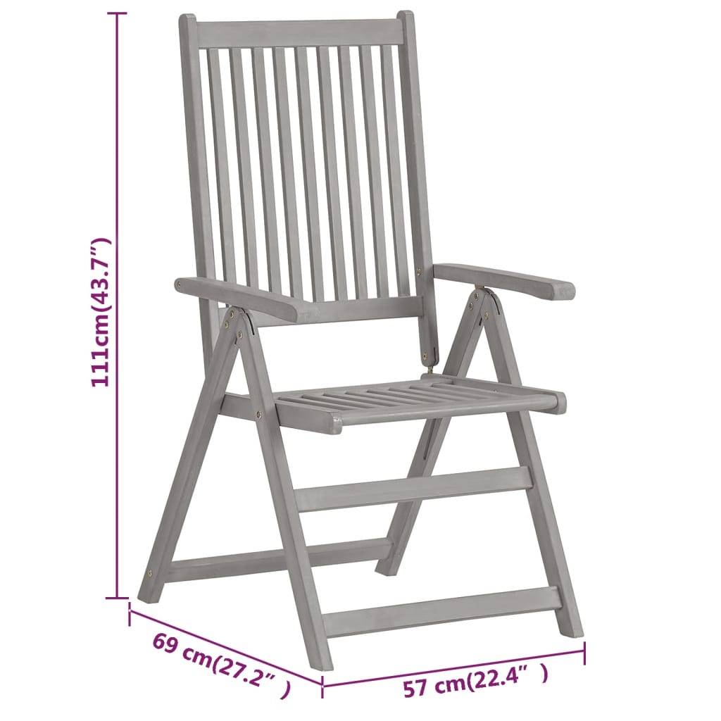 Ensemble de 5 pcs table de jardin avec chaises - mobilier de jardin Bois d'acacia massif-JU2774 - Image 10