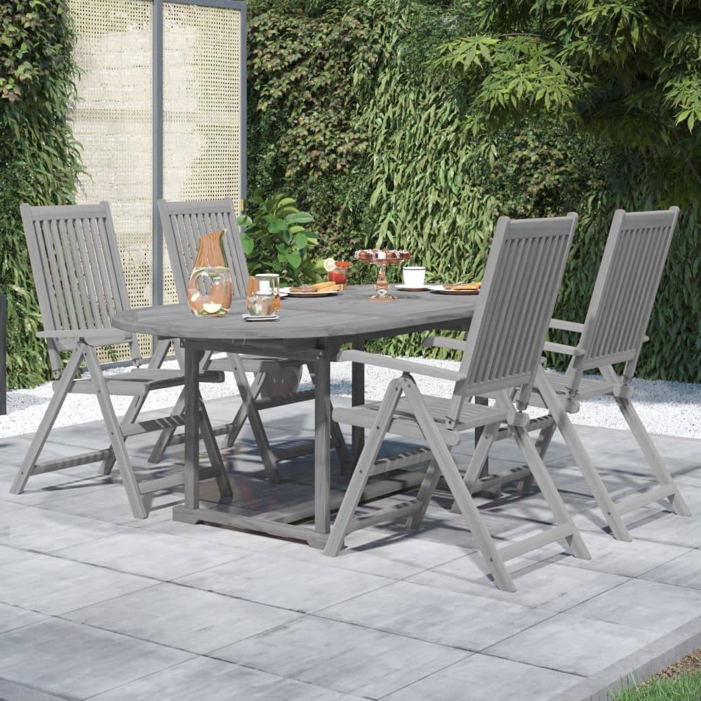 Ensemble de 5 pcs table de jardin avec chaises - mobilier de jardin Bois d'acacia massif-JU2774 - Image 2