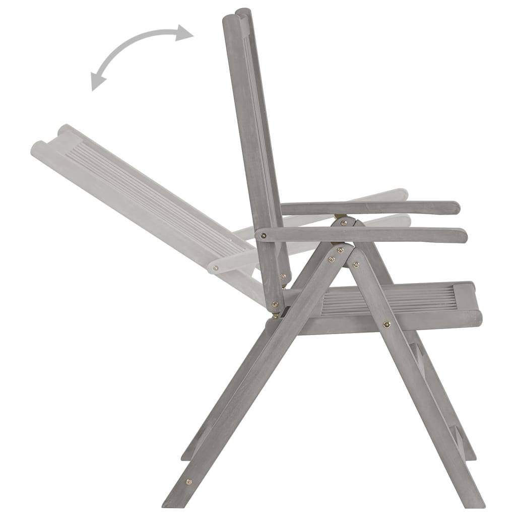 Ensemble de 5 pcs table de jardin avec chaises - mobilier de jardin Bois d'acacia massif-JU2774 - Image 8
