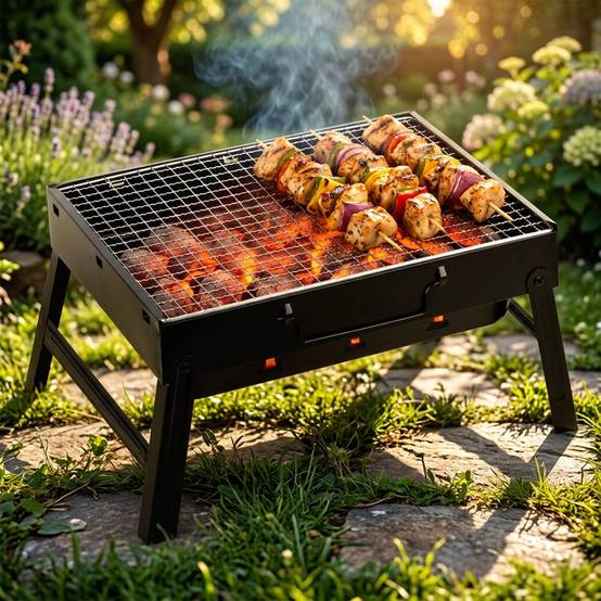 Entrepotbrico - Barbecue charbon valise pliable et portable 40 x 27,5 x 20 cm - Image 4
