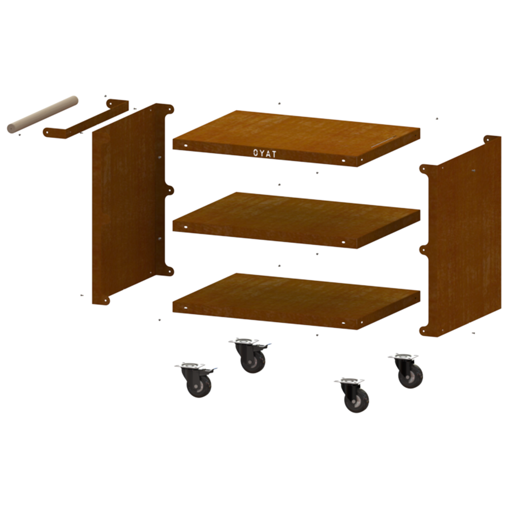 Desserte Pontaillac  80 Cognac - Mobilier de cuisine extérieure  en acier corten - OYAT - Image 4