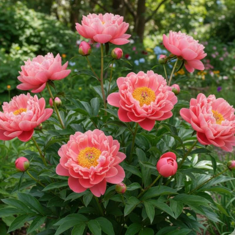 Pivoine herbacée Coral Charm à fleurs Orange/ - feuillage Caduc - Pot de 2L - 10/20 cm - Imagen 1