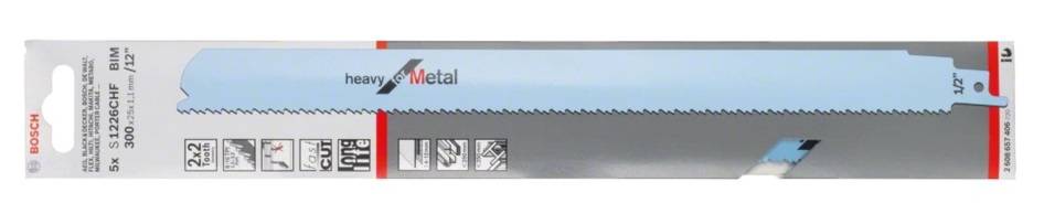 Bosch - Lame de scie sabre S 1226 CHF Heavy for Metal 300mm - BOSCH - 2608657406 - Image 2