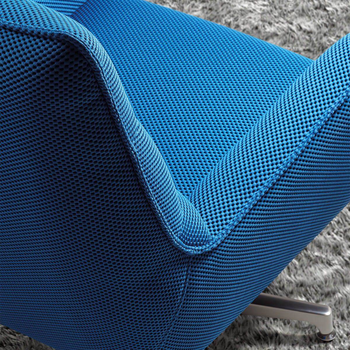 ALTOBUY - Fauteuil pivotant tissu maille mesh 3D bleu pied métal - RIVOLI - Image 4