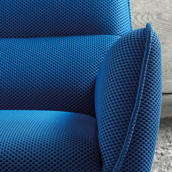 ALTOBUY - Fauteuil pivotant tissu maille mesh 3D bleu pied métal - RIVOLI - Image 3