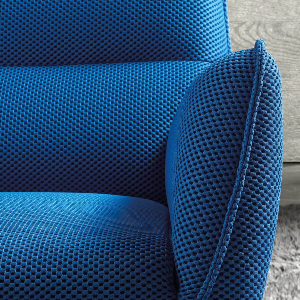 ALTOBUY - Fauteuil pivotant tissu maille mesh 3D bleu pied métal - RIVOLI - Image 3
