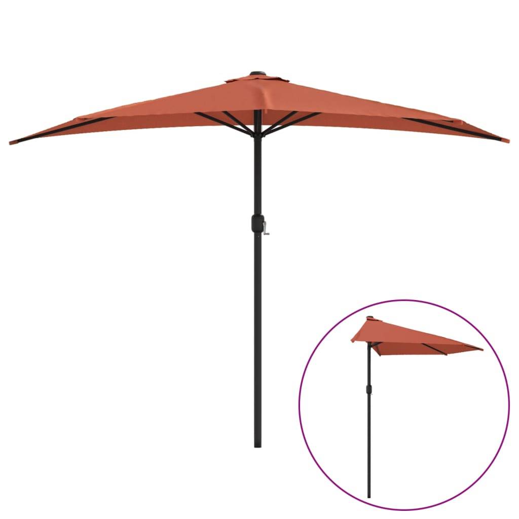 Vidaxl - Parasol de balcon et mât en aluminium Terre cuite 300x155x223cm vidaXL 312503 - Imagen 2