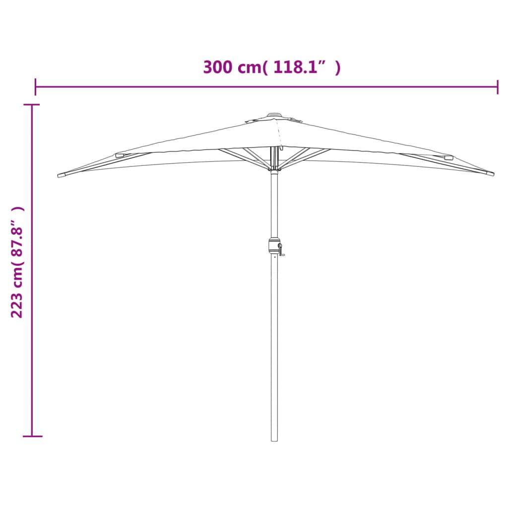 Vidaxl - Parasol de balcon et mât en aluminium Terre cuite 300x155x223cm vidaXL 312503 - Imagen 3