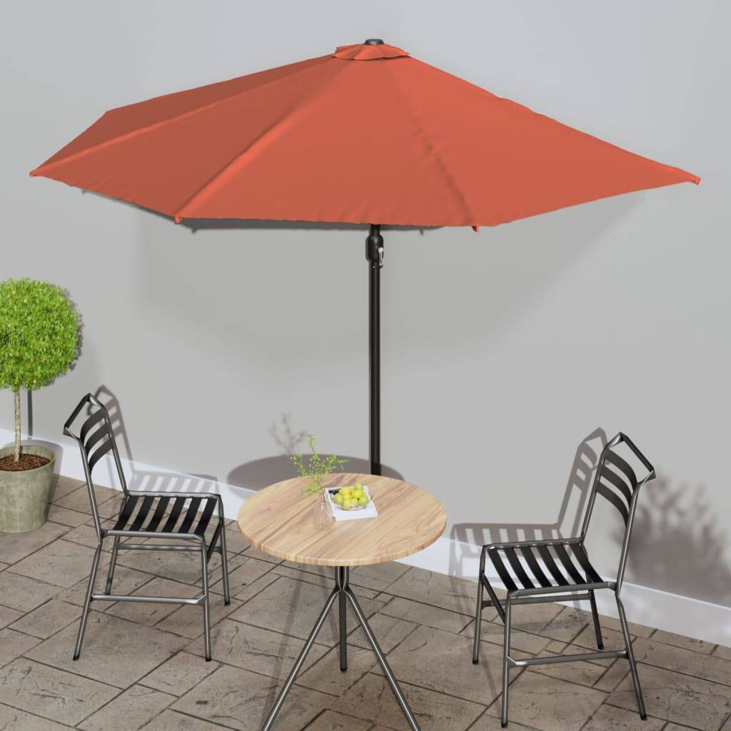 Vidaxl - Parasol de balcon et mât en aluminium Terre cuite 300x155x223cm vidaXL 312503 - Imagen 1