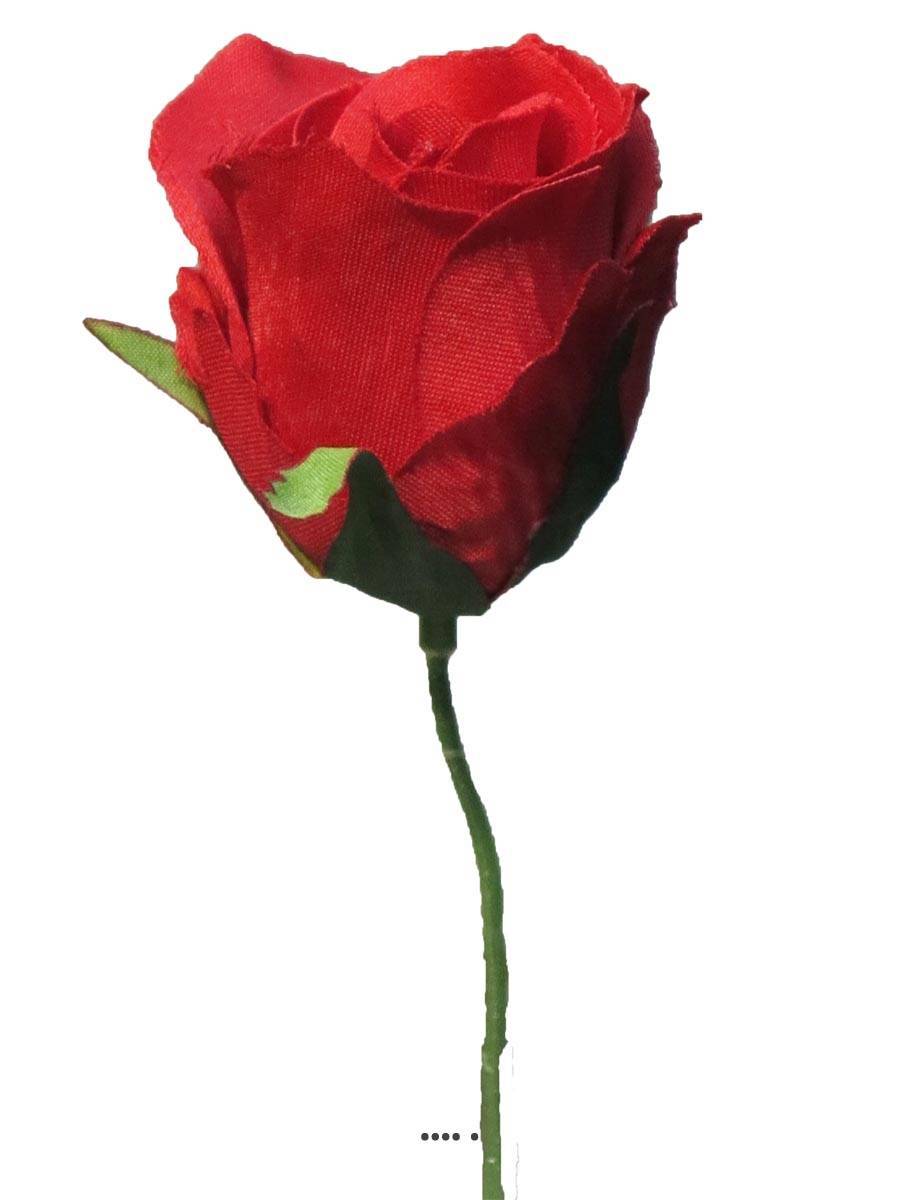 Artificielles - tête de rose Artificielle D 5 cm sur tige idéale mariage Rouge - couleur: Rouge - Imagen 1