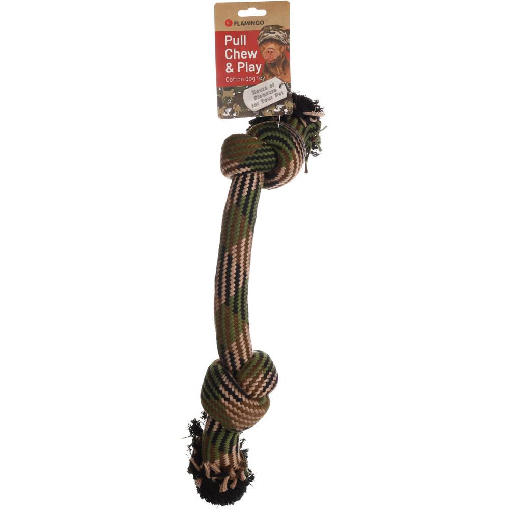 Jouet Corde avec 2 nœuds Camouflage ø 10 x 53 cm pour chien - Imagen 3