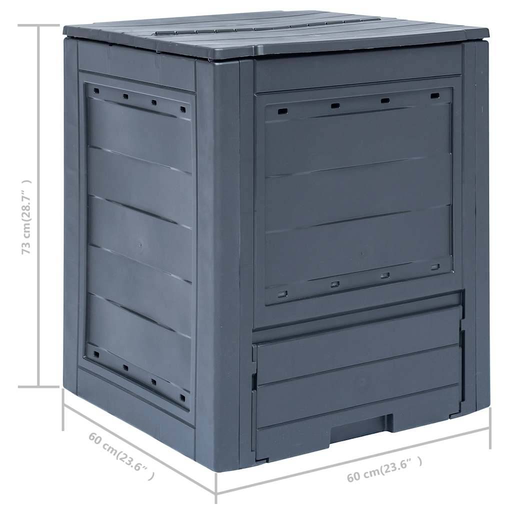 Lot de 3 Composteurs Jardin Plastique aspect Rotin Très Grande Capacité 780L pour Déchets Verts Gris - ComfortXL Outdoor Living - Image 7