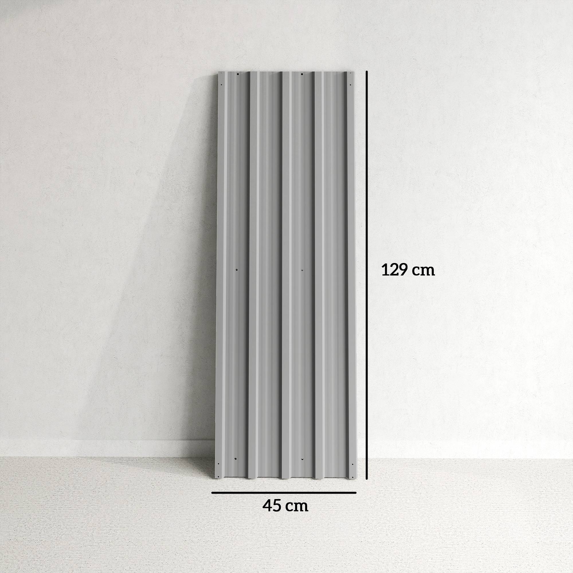 Ensemble de 12 panneaux de toiture en acier galvanisé, 7 m², pour abri de jardin, 129 x 45 cm, gris clair - Image 5