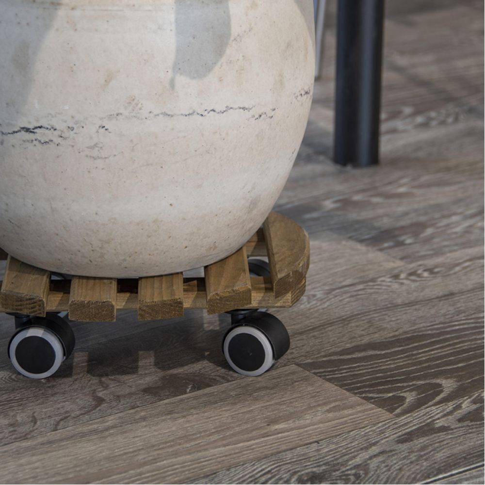 Esschert Design - Support à roulettes en bois pour plantes d'intérieur (Lot de 3) Esschert's Garden - Imagen 2