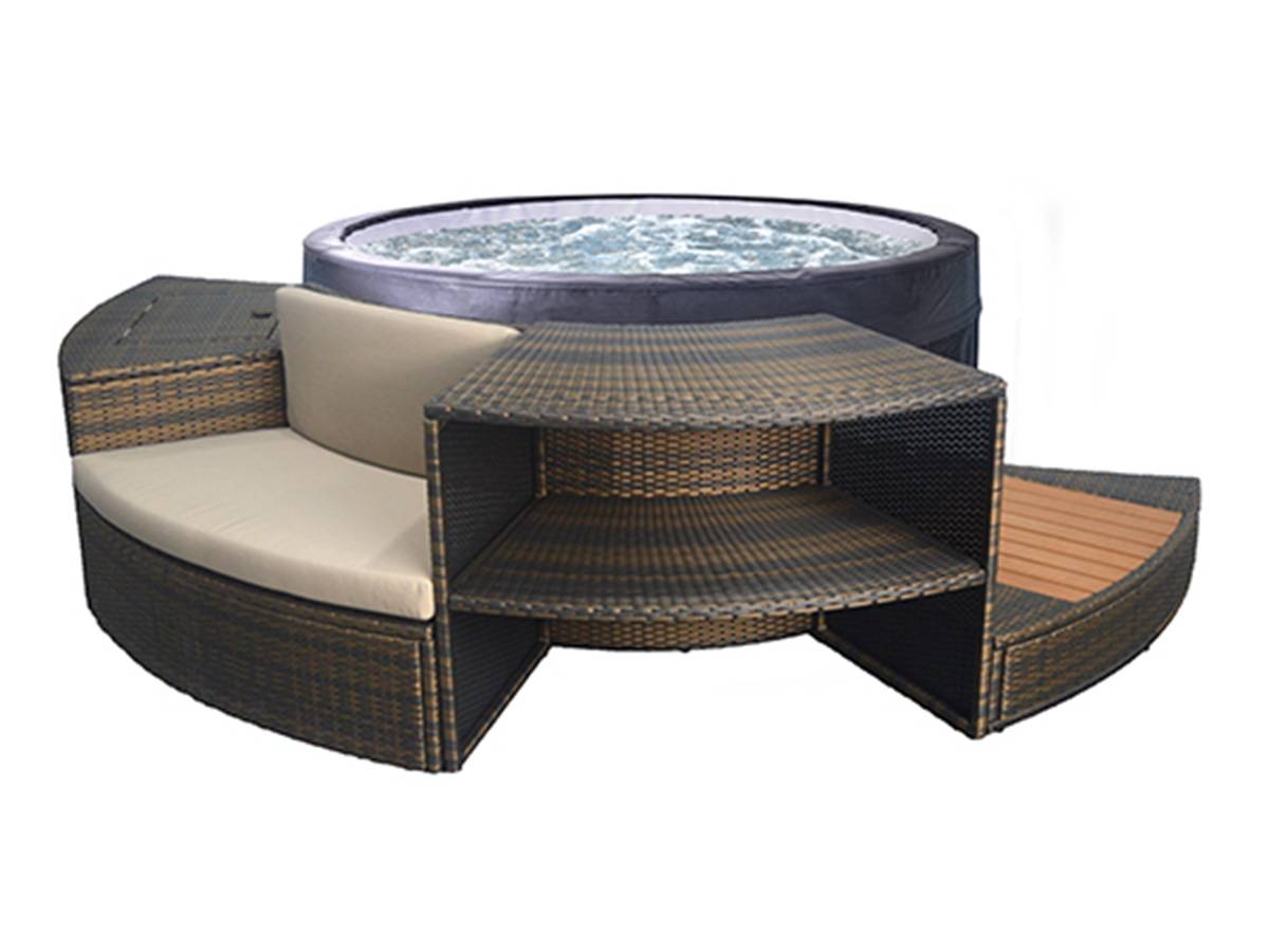 Netspa - Spa portable semi-rigide Vita rond Bulles 4 places avec mobilier - Netspa - Imagen 5