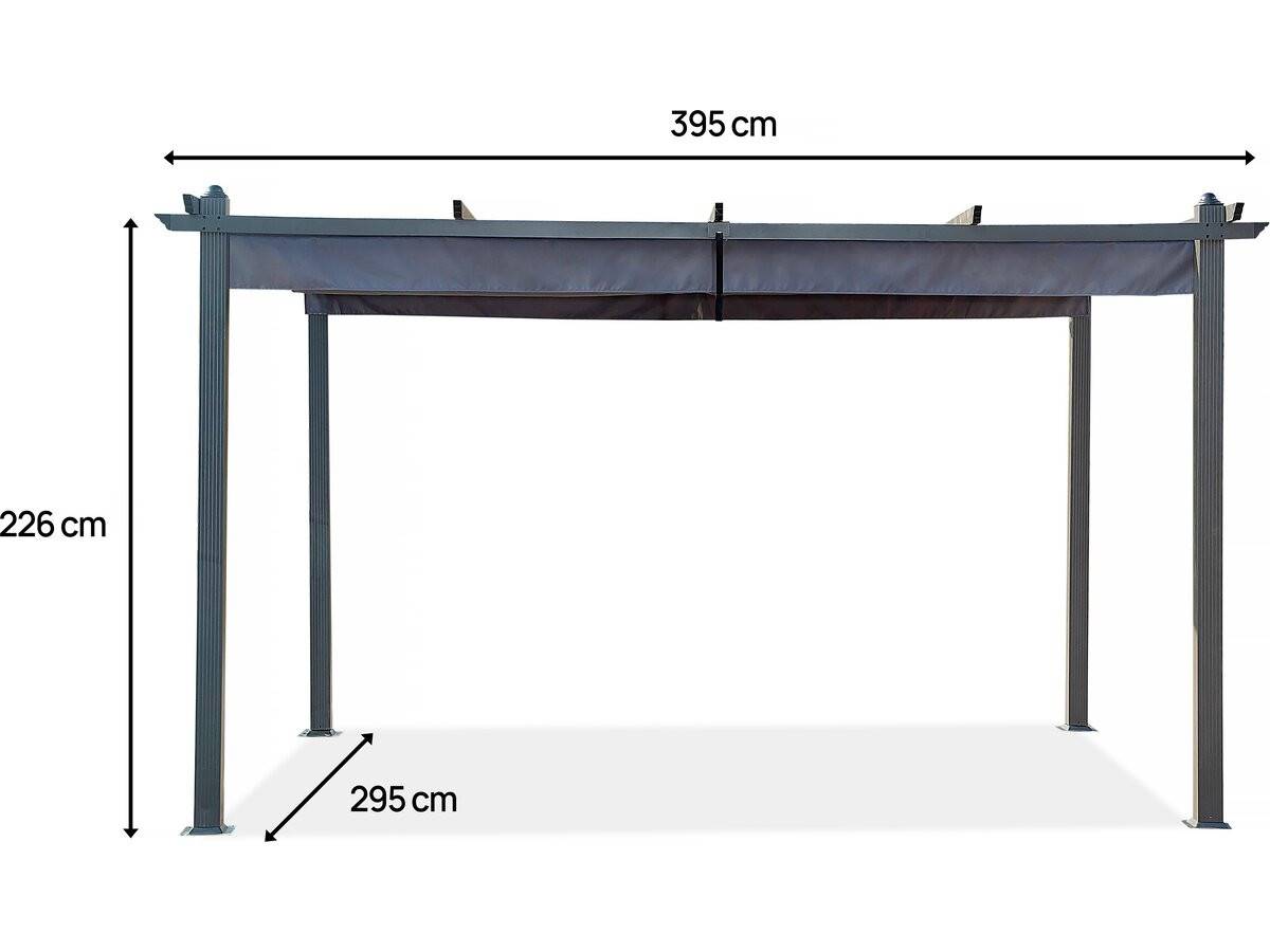 Pergola En Aluminium Avec Toit Rétractable - 3 X 4 M - Gris Anthracite -habitat Et Jardin - Imagen 3