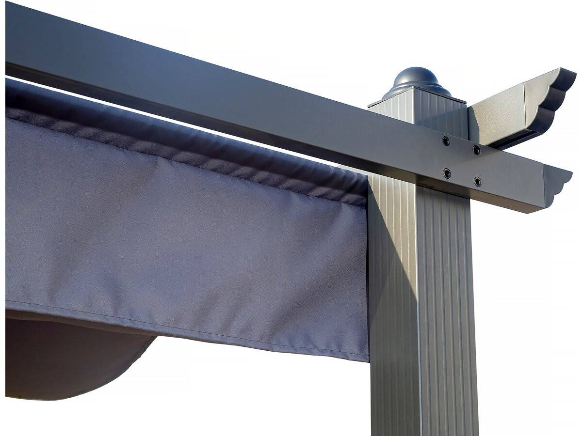Pergola En Aluminium Avec Toit Rétractable - 3 X 4 M - Gris Anthracite -habitat Et Jardin - Imagen 4