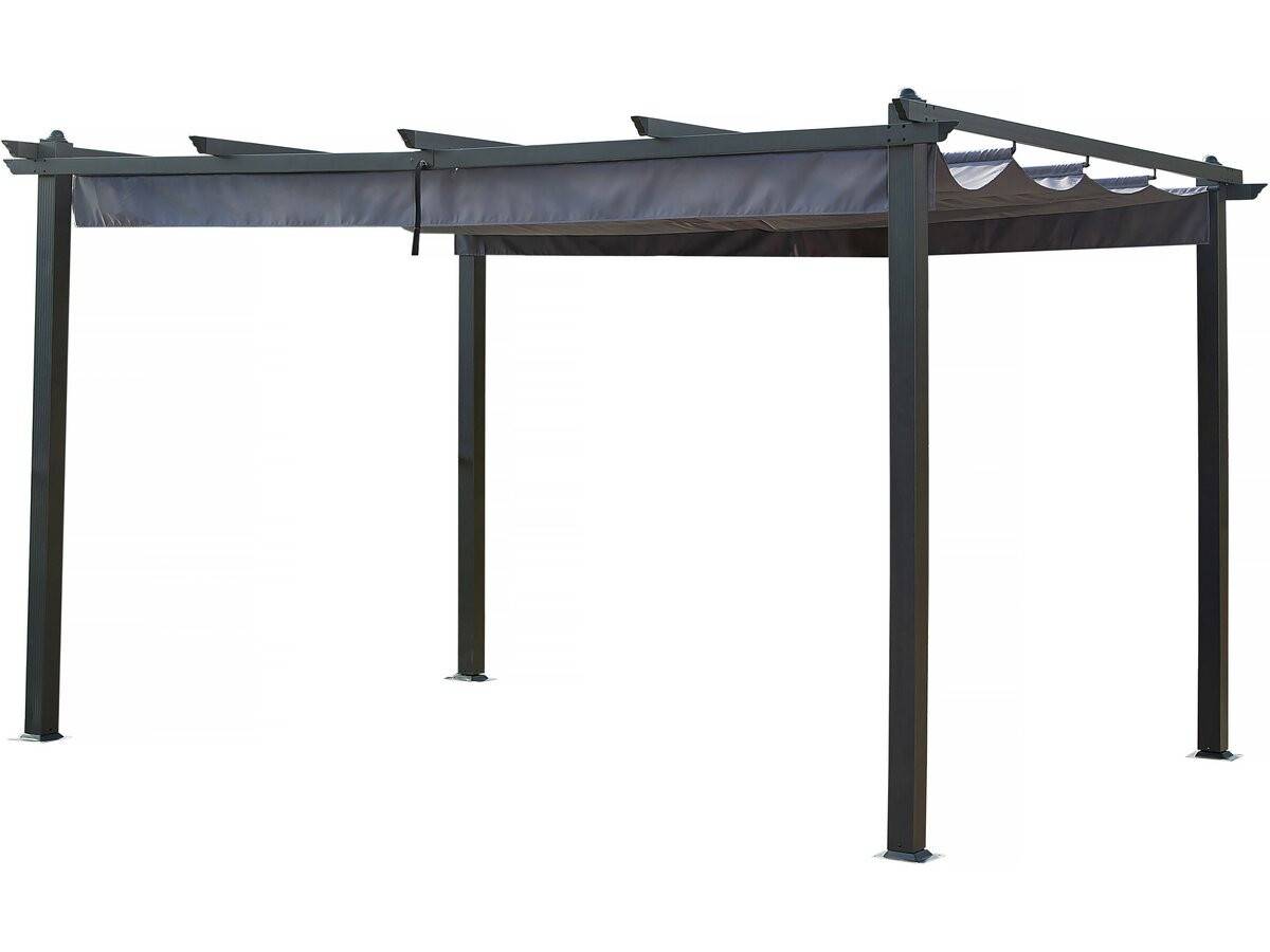 Pergola En Aluminium Avec Toit Rétractable - 3 X 4 M - Gris Anthracite -habitat Et Jardin - Imagen 1