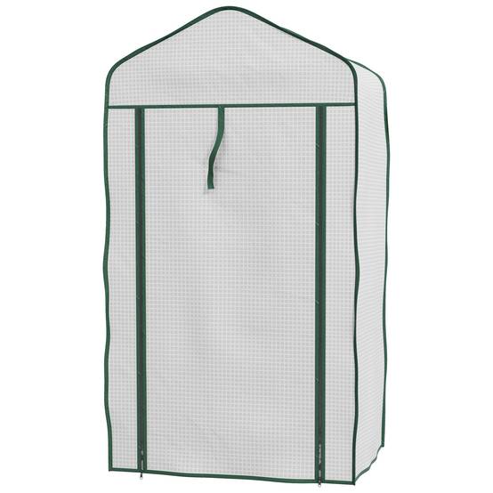 Serre de jardin avec 3 étagères et 1 porte zippée pour la culture des plantes, 59 x 39 x 127 cm, blanche - Image 2