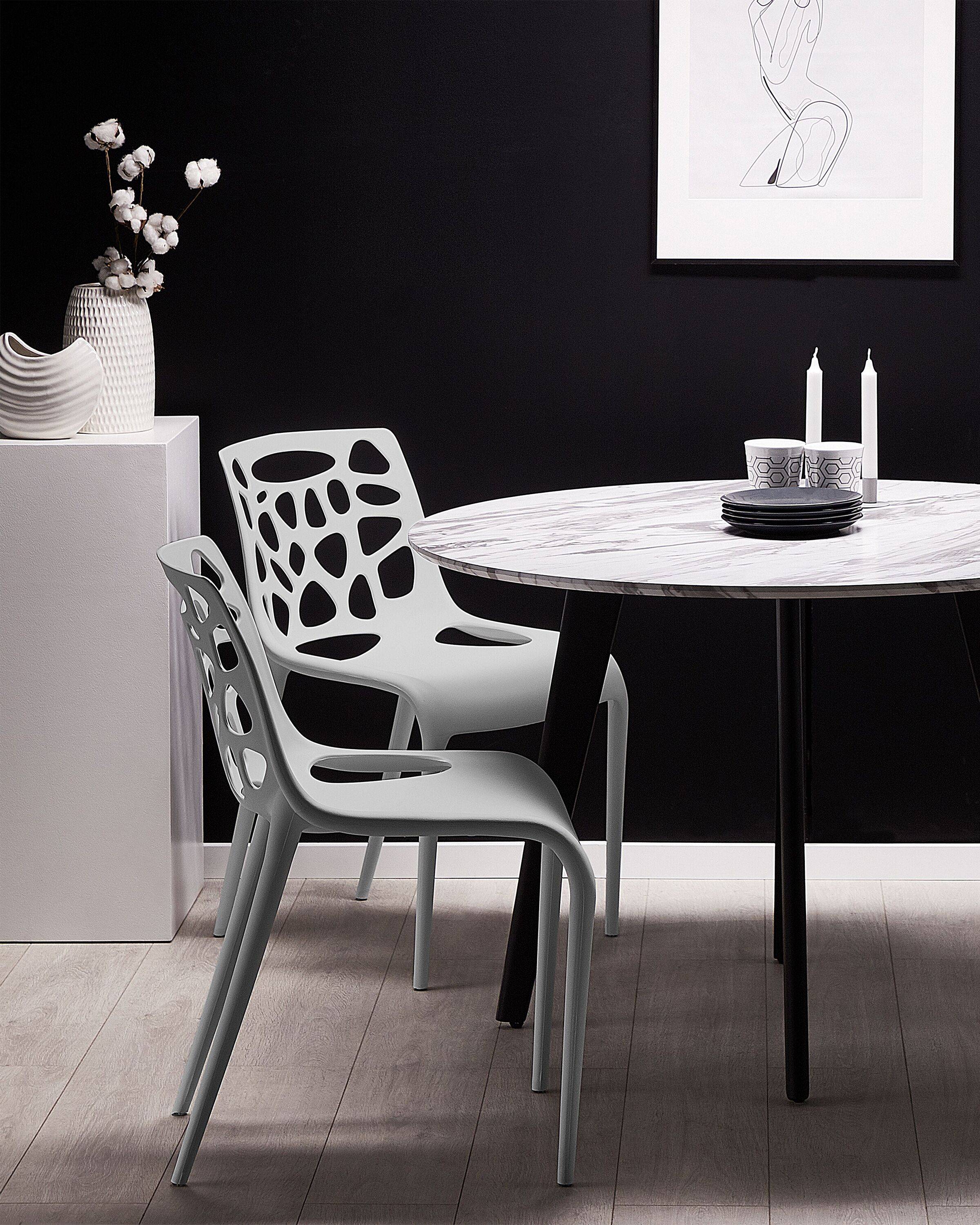 Beliani - Chaise d'Intérieur et d'Extérieur en Plastique Gris Clair Empilable et Résistante pour Salon Salle à Manger ou Jardin au Style Moderne Beliani - Imagen 2
