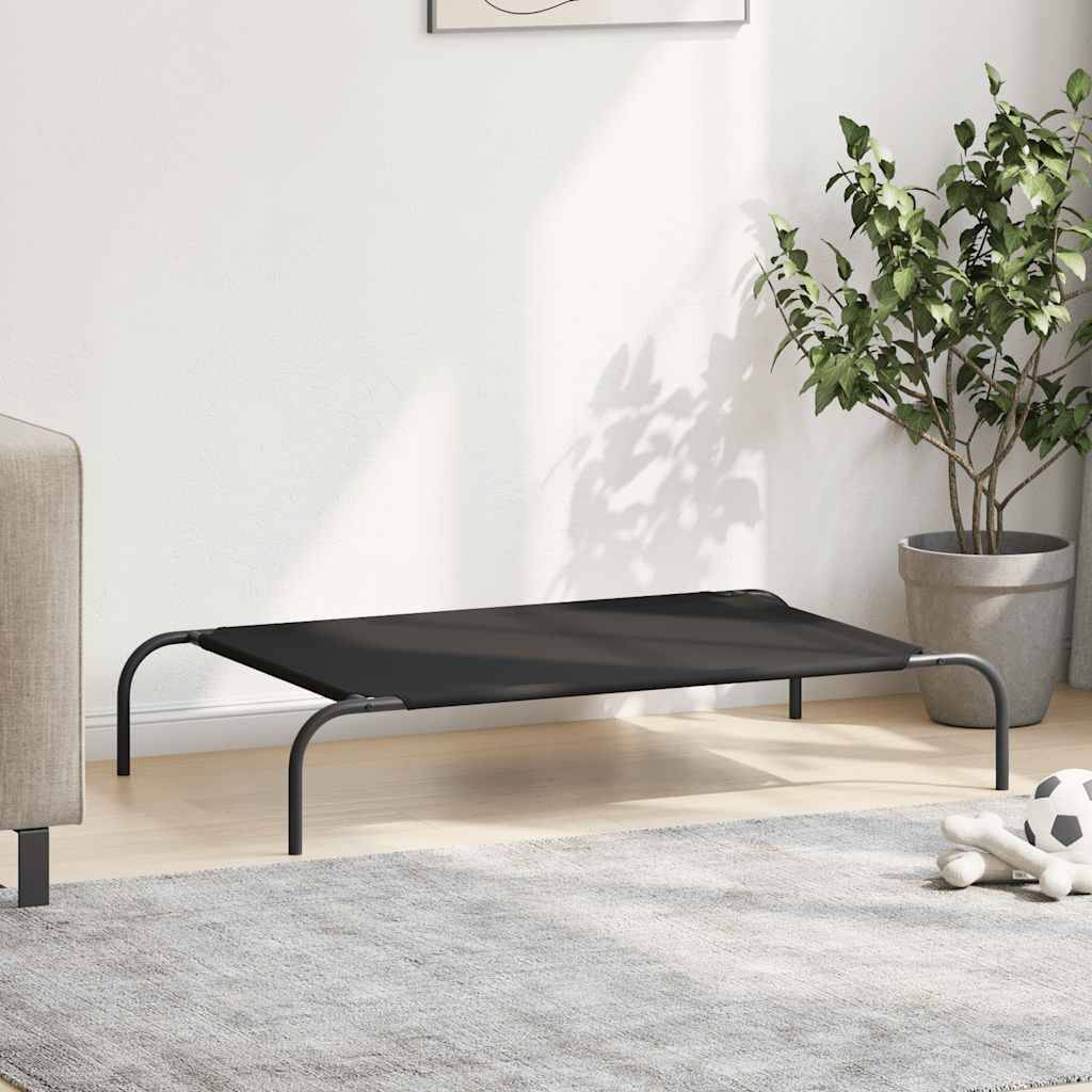 Couchage surélevé pour chien en tissu oxford résistant pour maison jardin Noir 110x65cm – ComfortXL Pet Living - Image 3