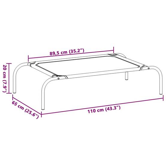 Couchage surélevé pour chien en tissu oxford résistant pour maison jardin Noir 110x65cm – ComfortXL Pet Living - Image 8