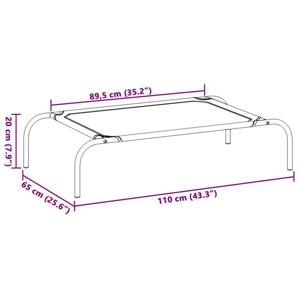 Couchage surélevé pour chien en tissu oxford résistant pour maison jardin Noir 110x65cm – ComfortXL Pet Living - Image 8